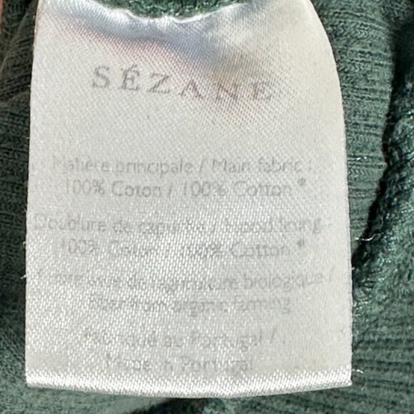 Sezane Mary Sweatshirt Sage Green Size Medium French Organic Cotton Velvet Boho - Picture 8 of 13